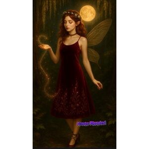 Vintage 90s Dress Crushed Velvet Fairy Grunge Whimsigoth Goth Fairycore y2k alt